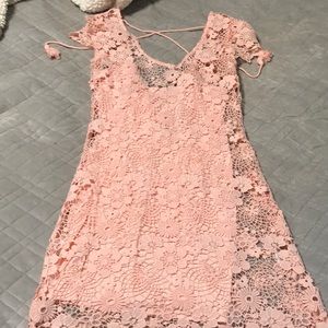 Pink floral dress